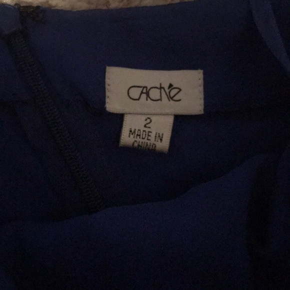 Royal blue vintage cache one shoulder dress - Picture 4 of 5